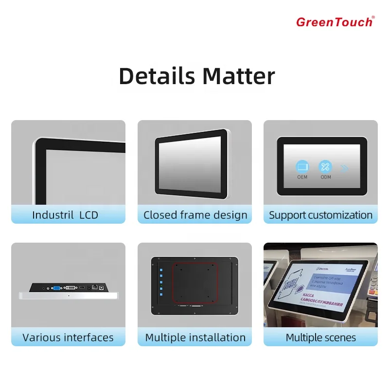 10.1 Inch LCD Closed Frame Touch Screen Monitor For Advertising Machine 1280 X 800