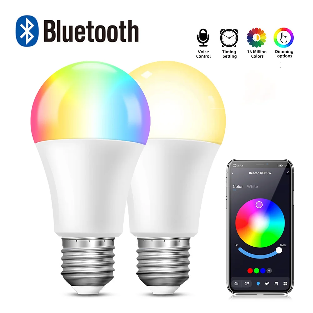 

Colorful Hot Graffiti Bluetooth Smart Bulb E27 RGB Dimmable Light Smart Life APP supports Alexa Google Home voice control on/off