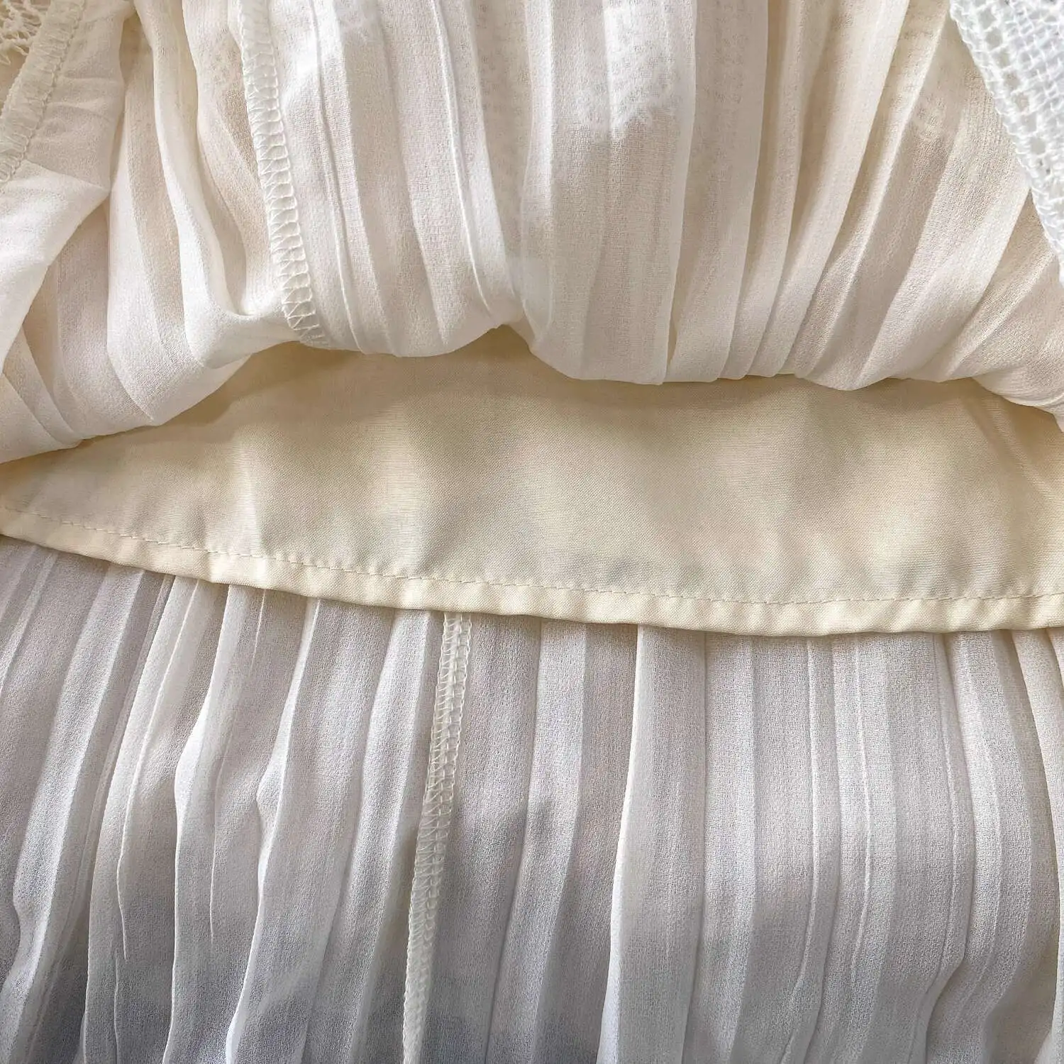 Elegant Hollow Out เค้กยาวชุดชีฟองผู้หญิงฤดูร้อนแขนสั้นถักโครเชต์ Midi หญิงพรหมชุดราตรี Vestidos