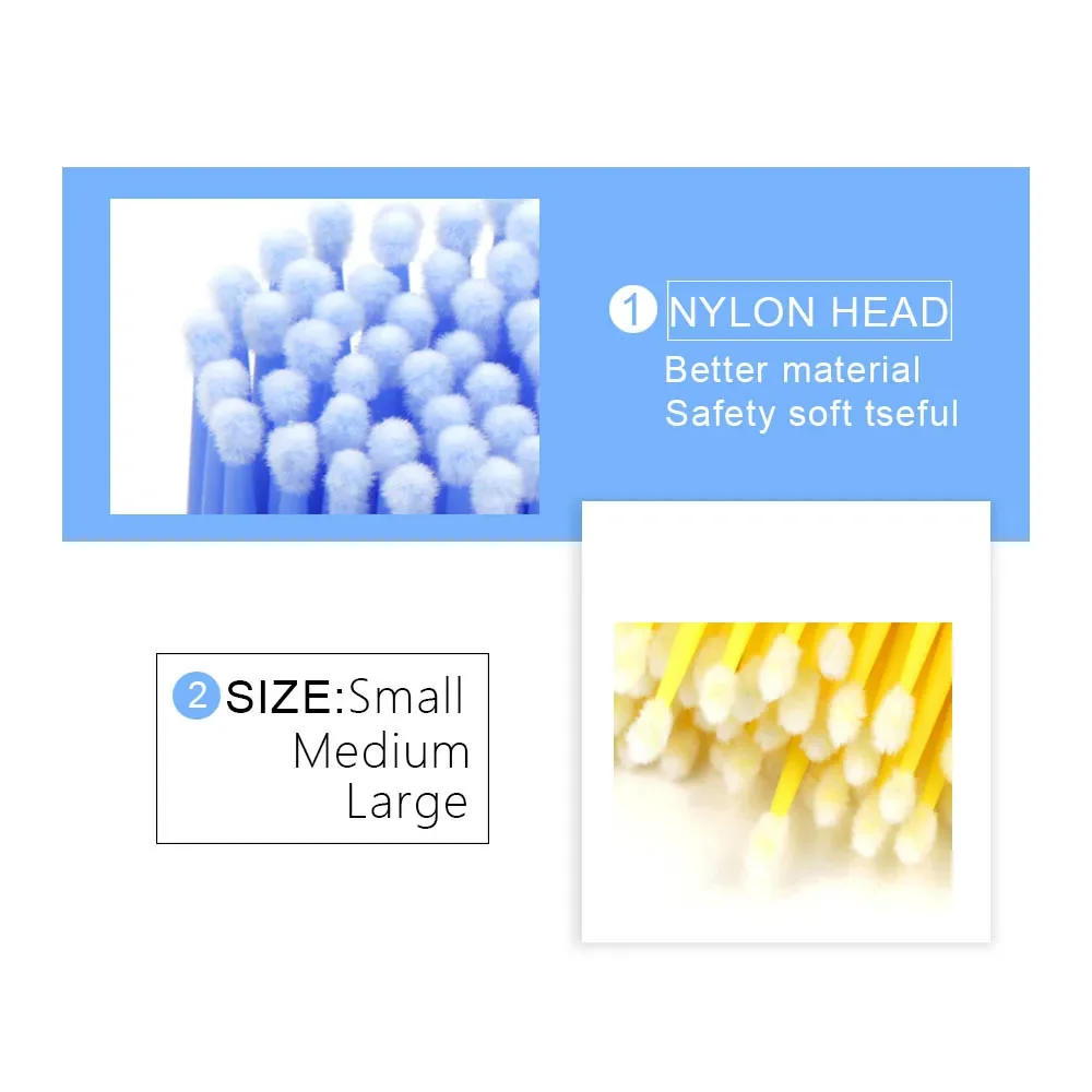 100 قطعة/الحقيبة فرشاة صغيرة يمكن التخلص منها مسحات القطن ماكياج رمش فرش مايكرو ماسكارا فرشاة الرموش الفردية لاش مزيل