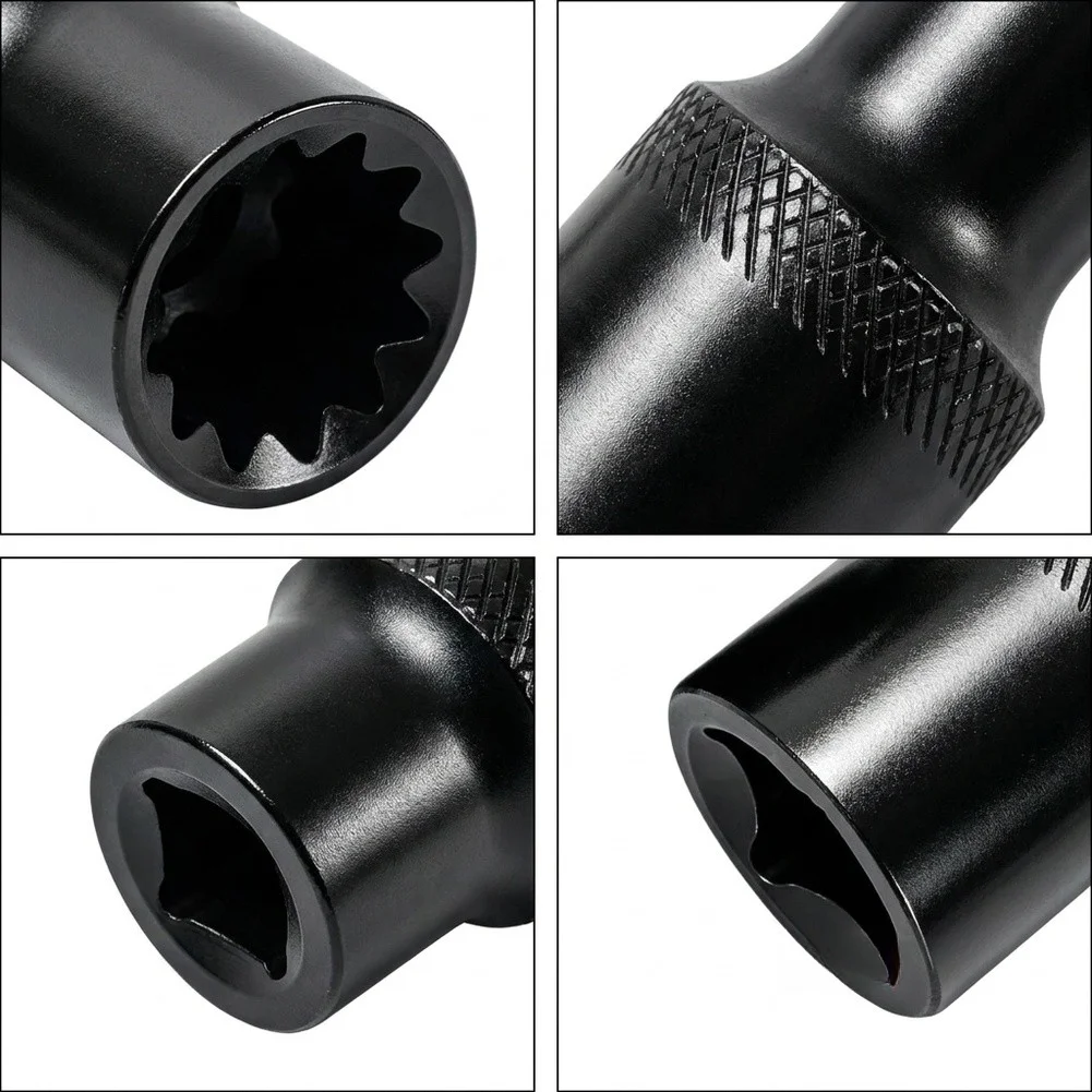 11 Tooth 28mm Brake Caliper Socket 3/8 Drive Black Carbon Steel For Volvo For Peterbilt For Daf Truck Repair Hand Tool Wrench