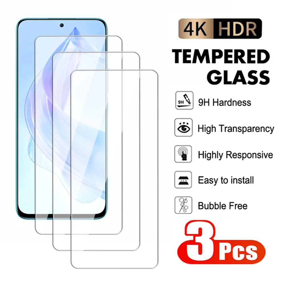 3Pcs Screen Protector For Honor X6 X7 X8 X9 4G 5G 50 70 90 Lite Tempered Glass Honor X6a X7a X8a X8b 50 SE 80 GT Protection Film