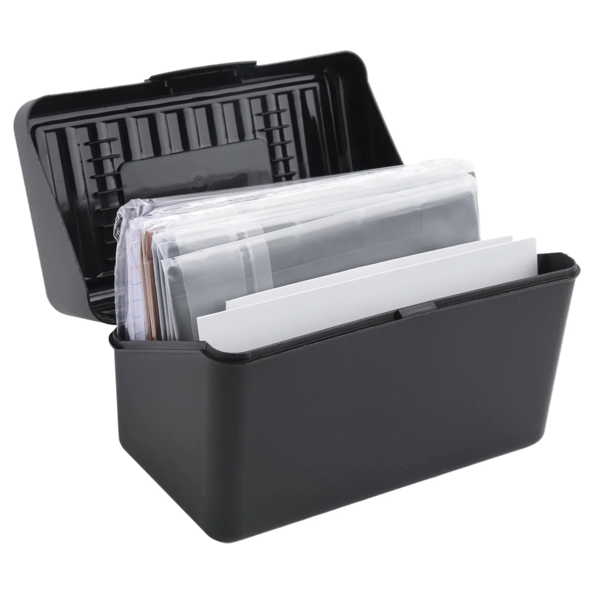 T88C Index Card Holder Set 3x5Inch - Heavy Duty Index Card Recipe Box with Dividers Ruled Cards & Stickers