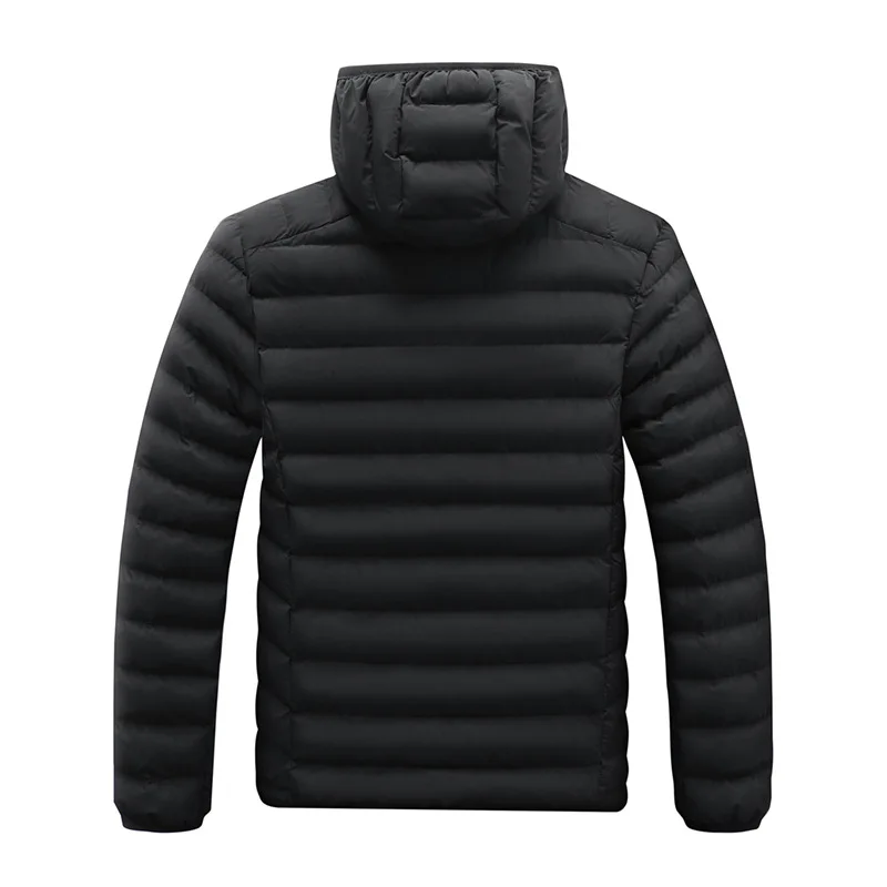 2023 Mens Autumn Jacket Hooded Zip-up Padded Parka Men Black Lightweight Windbreak Male Fluffy Warm Spring Vintage Zipper Jacket