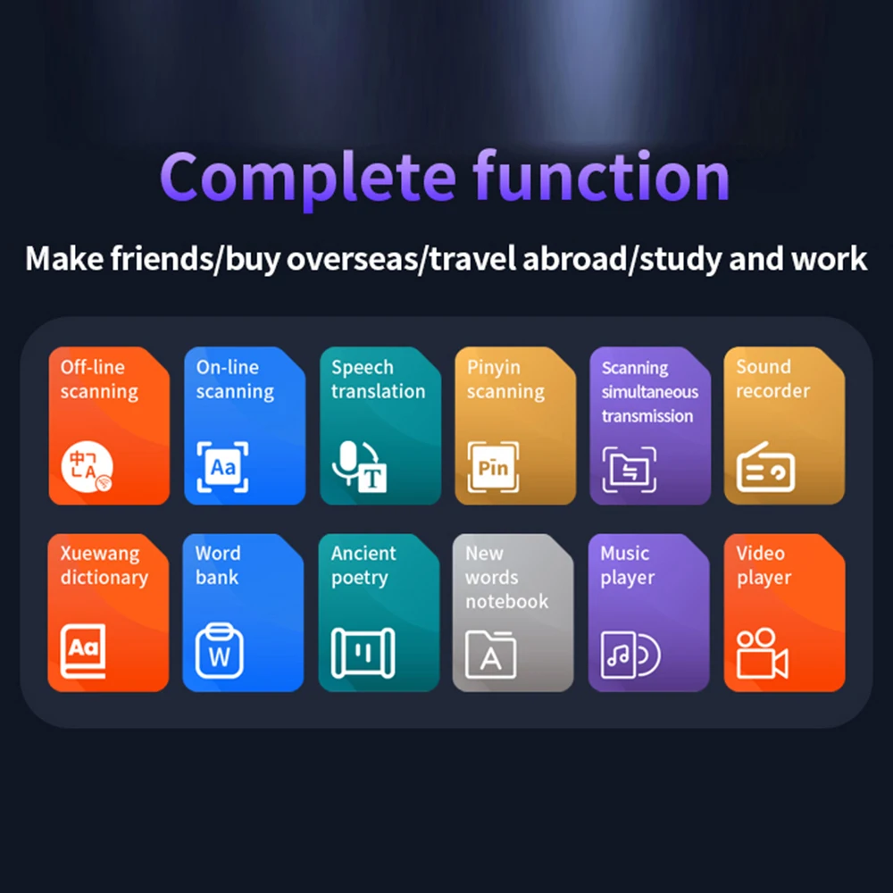 3.7 ''القاموس ترجمة القلم قارئ المسح الضوئي جهاز المسح النصي القراءة المترجم WiFi/BT 142 لغة ترجمة عبر الإنترنت
