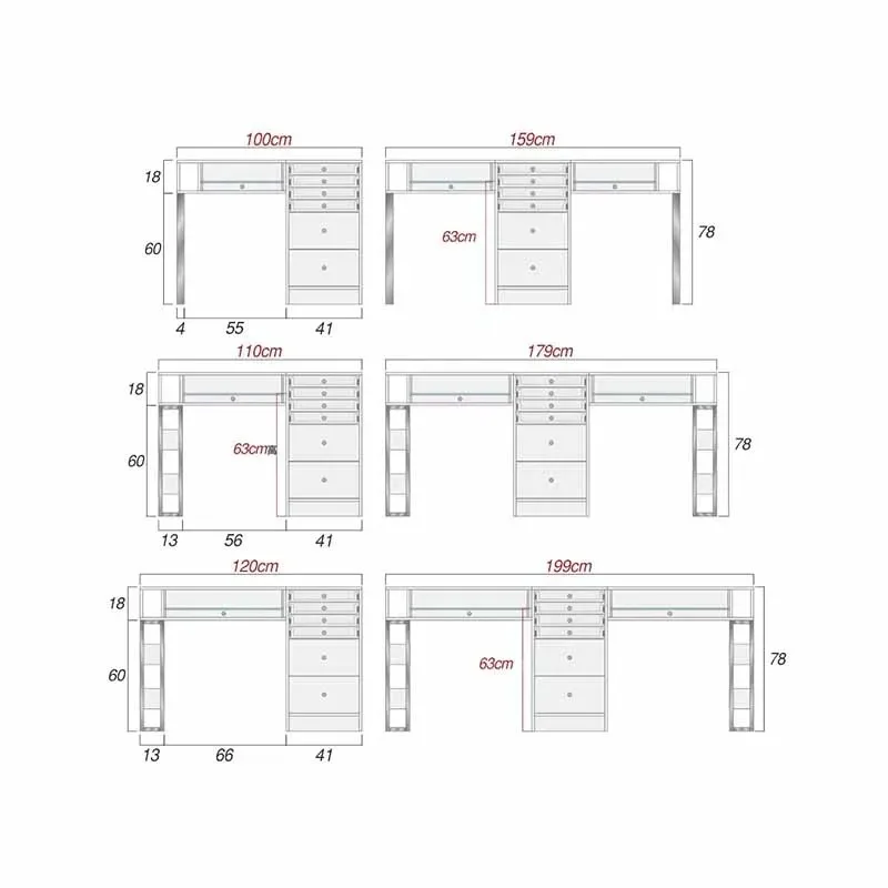 White Premium Nail Table Beauty Professional Modern Multifunction Nail Desk With Drawers Design Table De Manucure Nail Furniture
