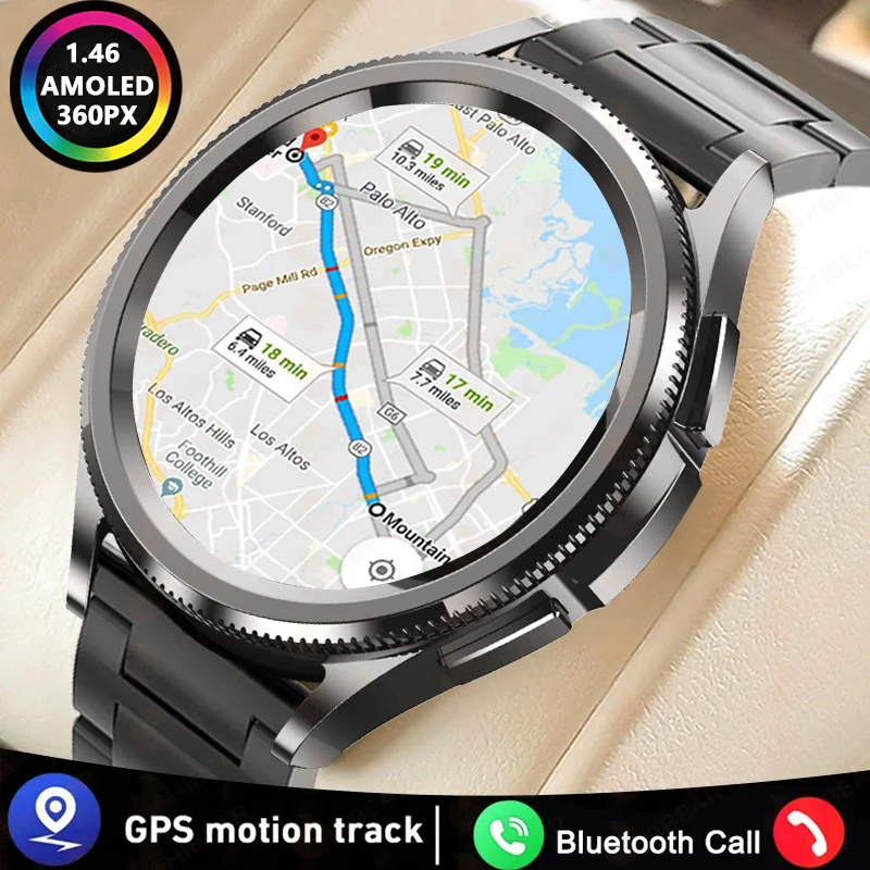 

GPS Sports Smartwatch Men 1.43 Inch AMOLED HD Screen GPS Fitness Tracker Health Monitoring Waterproof Bluetooth Call Smart Watch