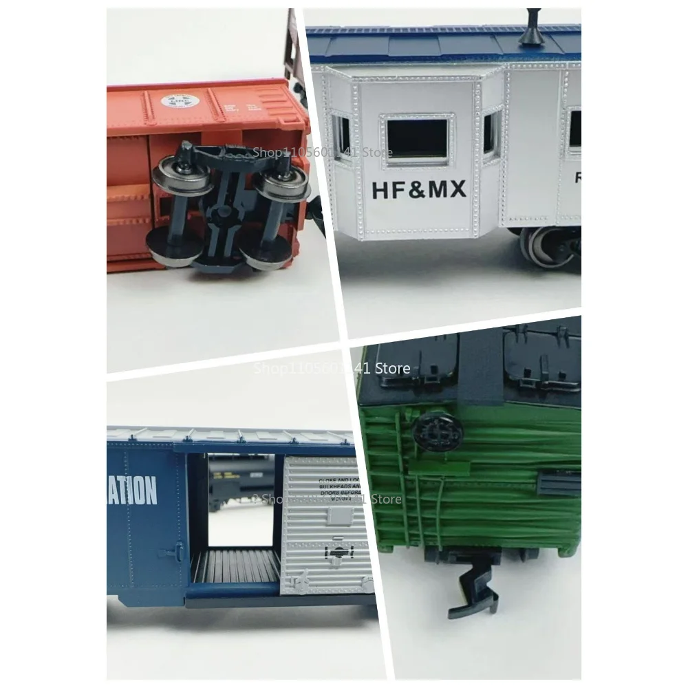 HO Type Train Car Model Simulation Railway Transport Car 1/87 Scale Train Model 2 Pieces Combined Collection Ornament