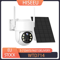 Hiseeu 4MP Wireless Security Camera with Solar Panel 2K HD Resolution PIR Motion Detection 2-Way Audio Night Vision 2.4GHz WiFi