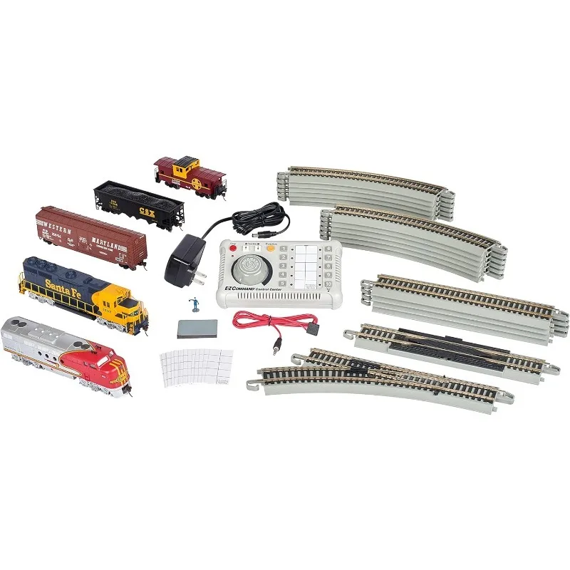 Digital Commander Equipped Ready To Run Electric Train Set Includes Plug Door Box Car Open Quad Hopper Car and Wide-Vision