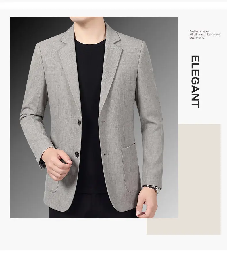 30% Leinen-Blazer - Stilvoller Business-Anzug für Herren im Britischen Gentleman-Stil, Trendiger Atmungsaktiver und Vielseitiger Casual-Blazer – Detail 4