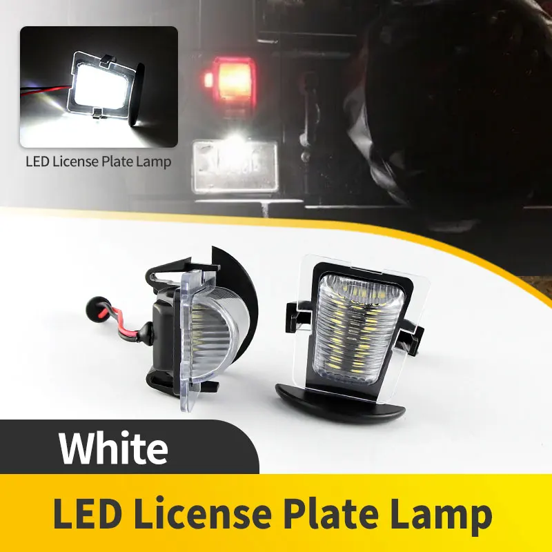 

2 шт. 12 В для заднего бампера автомобиля, светодиодная лампа номерного знака, сигнальная лампа для Jeep Wrangler JL 2019-2020 JK JKU 2007-2018, автомобильные аксессуары