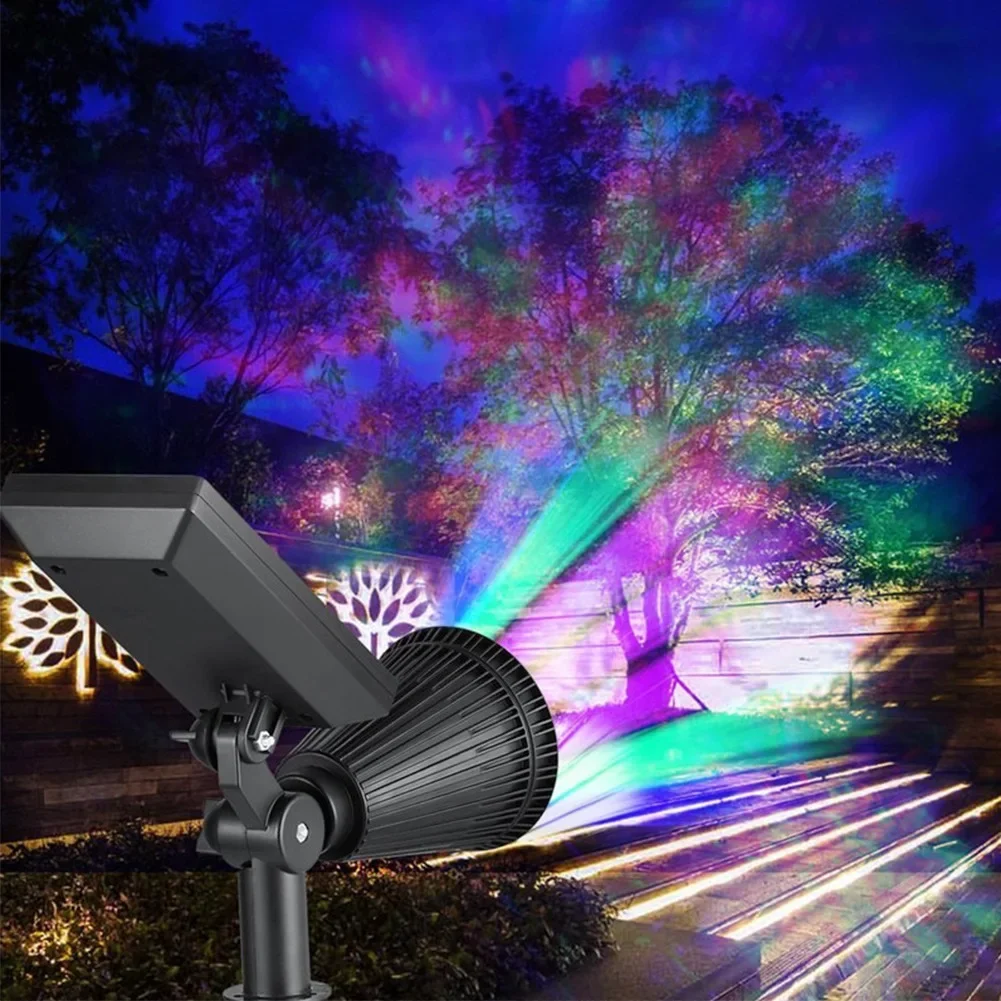 Solar LED Light Outdoor 3000K/5000K/RGB Spotlight Garden IP65 Waterproof Power Wall Lamp Courtyard Lawn Decor Landscape