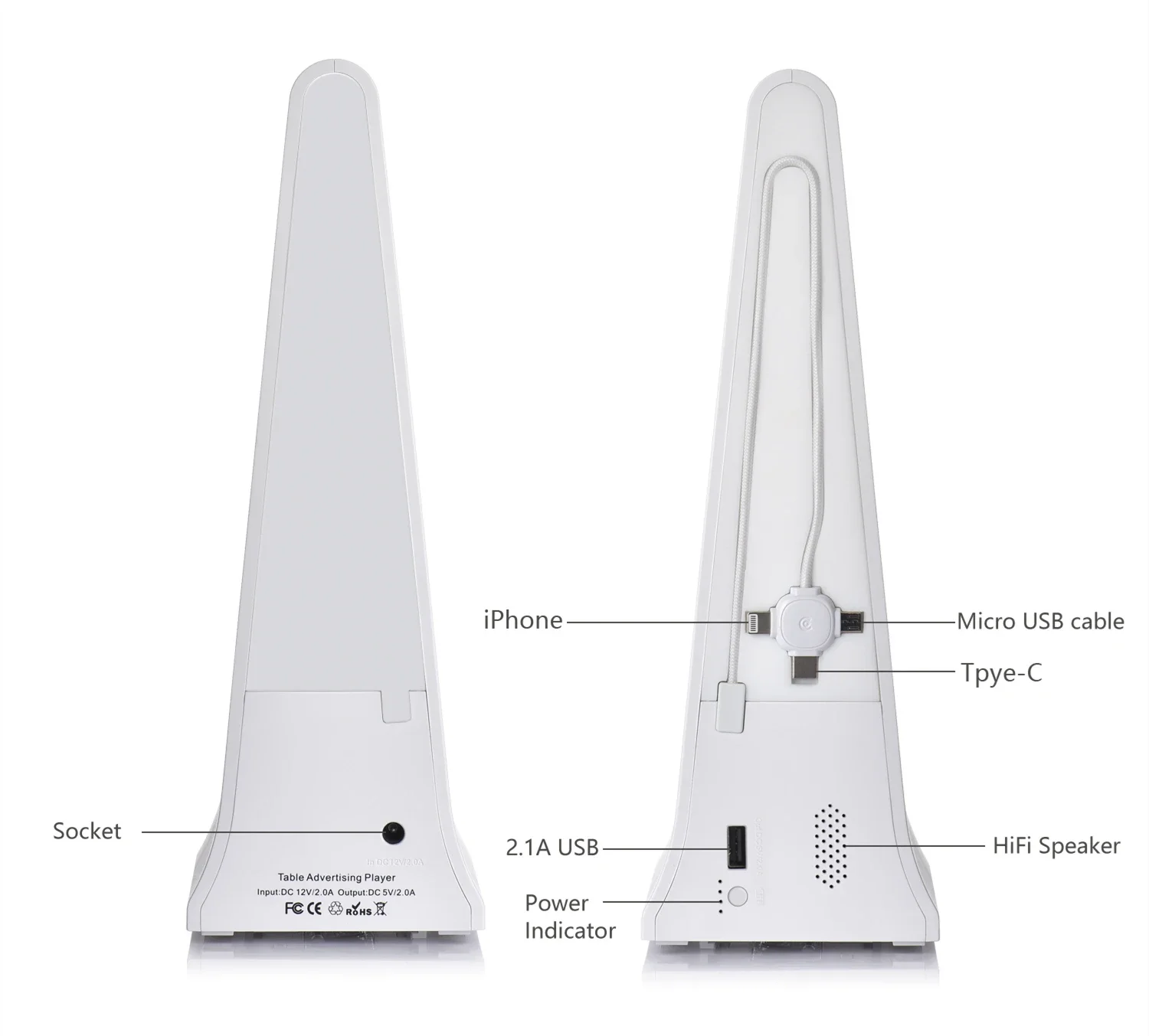 Nuevo FYD-868 Plus X WiFi Android LCD Hotel cafetería restaurante sistema de llamadas pantalla publicitaria Digital superior reproductor de anuncios