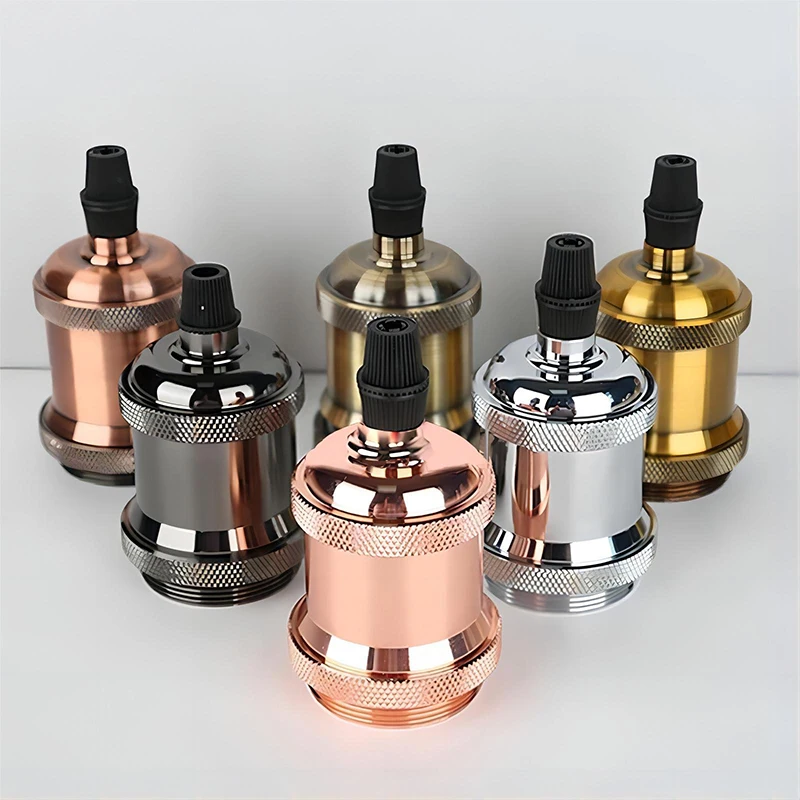 Mall Inline Badge Ceiling Lamp Holder Aluminum E27 Lamp Holder Set Single Lamp Holder 1M Cord Vintage Style Lamp Holder