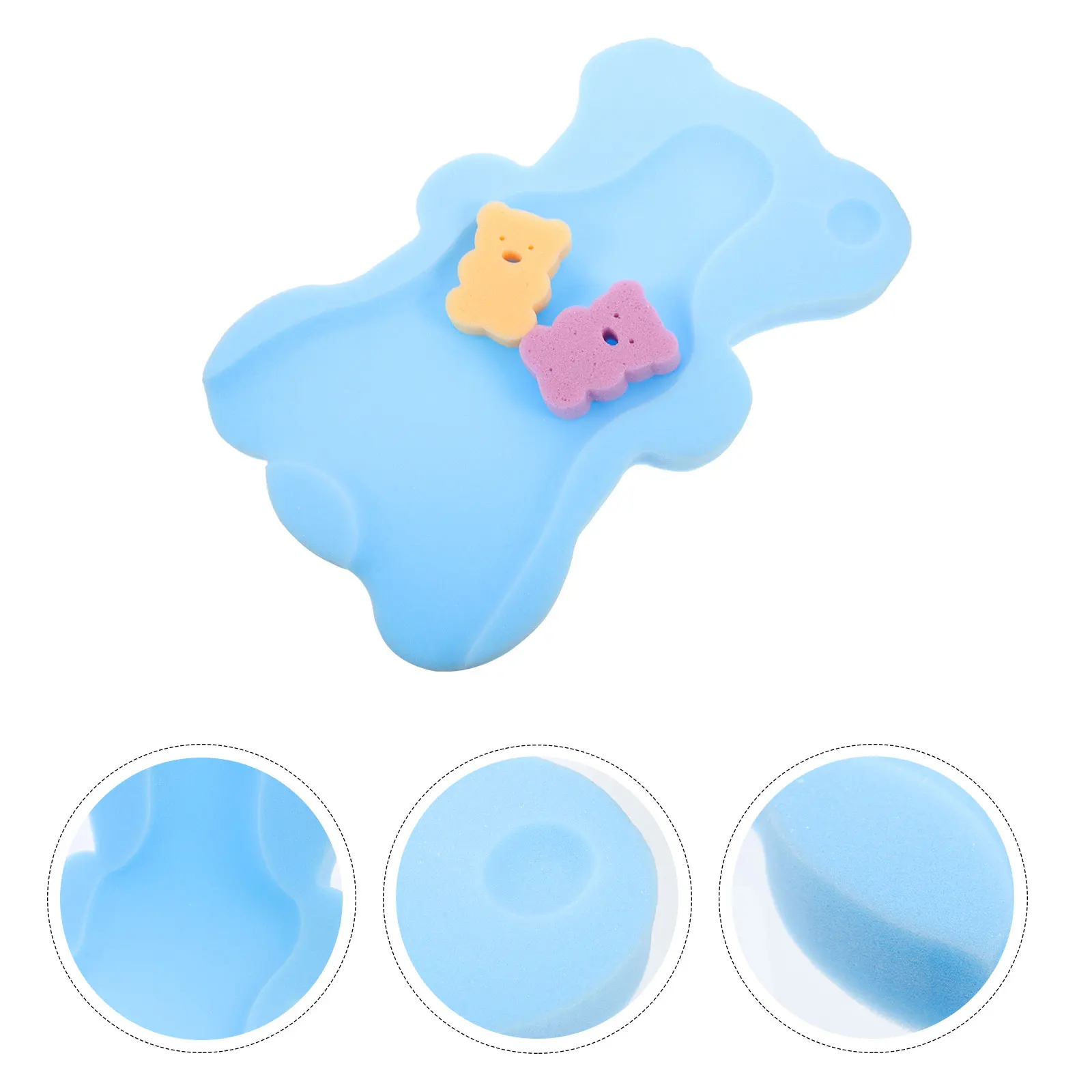 

Baby Bath Mat Sponge Non slip Pad for Newborn Toddler Infant Bath Pillow Cushion Bright Cartoon Bathing Essential