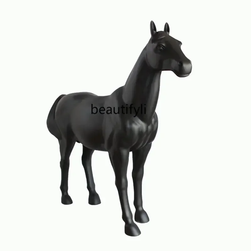 

zq Fiberglass Horse Sculpture Floor Ornaments Hotel Club Living Room Hall Decoration Interior Furnishings