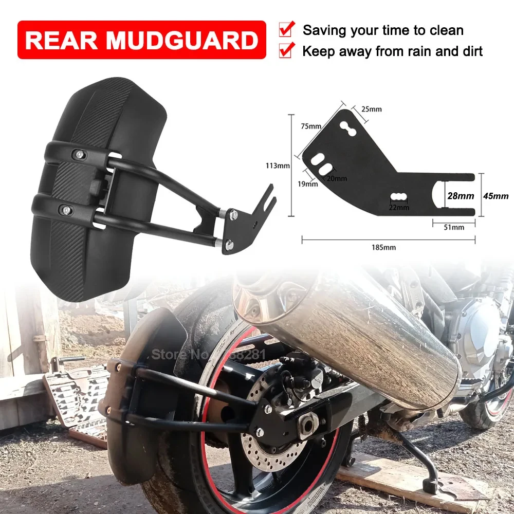 

Motorcycle Fender Mudguard For Kawasaki VERSYS650 2018 Z650 Z900 Z800 For Suzuki GSX-S1000 Rear Tire Mud Splash Guard Cover Back