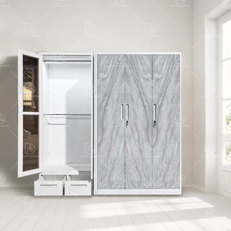 custom.Versatile 5-Door Lockable Steel Wardrobe - Stylish Storage with Drawers & Hangers Office & Bedroom Organization