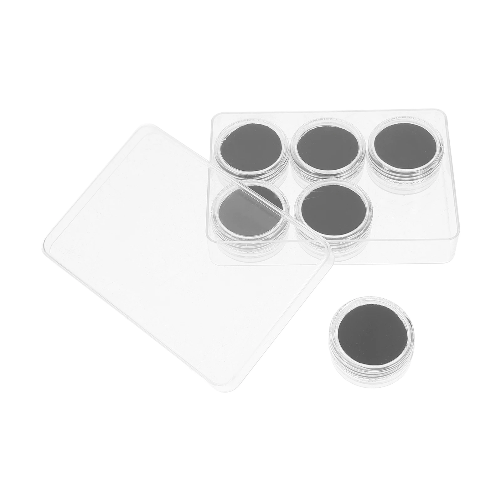 

1Set Jewelry Storage Box Clear Acrylic Gemstone Display Case with Screw Cap 6-Grid Organizer for Trinkets Desktop Collection