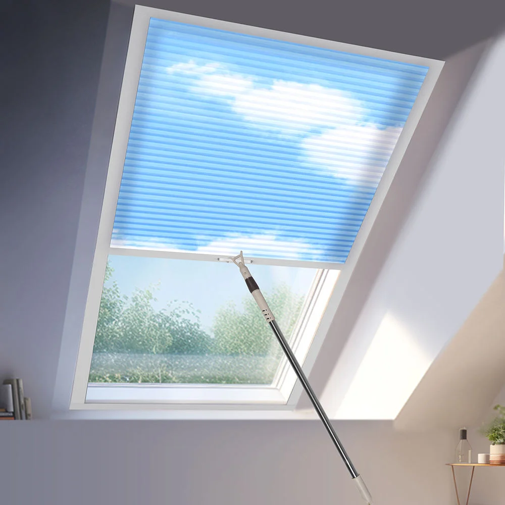 Tuya App Solar Power Electrical Motorized Skylight Blinds Thermal Insulation Honeycomb Blinds for Roof Lantern Ceiling Cover