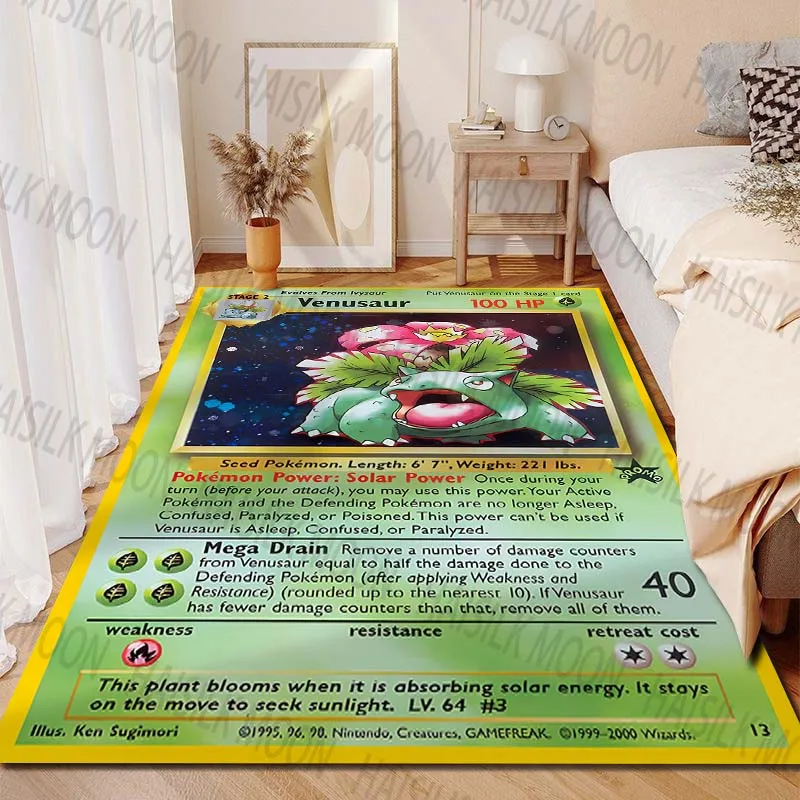 

17 Styles Pokémon Bulbasaur Cards Print Carpet for Living Room Bedroom Kid's Room Home Decor Area Rug Sofa Cloakroom Play Mat
