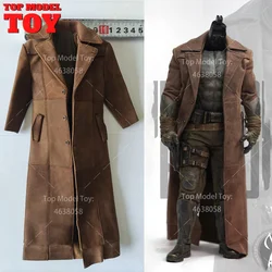 DAFTOYS 1/6 Scale Ben Affleck Brown Coat Leather Clothes Model Fit 12'' Male Soldier Action Figure Body Dolls