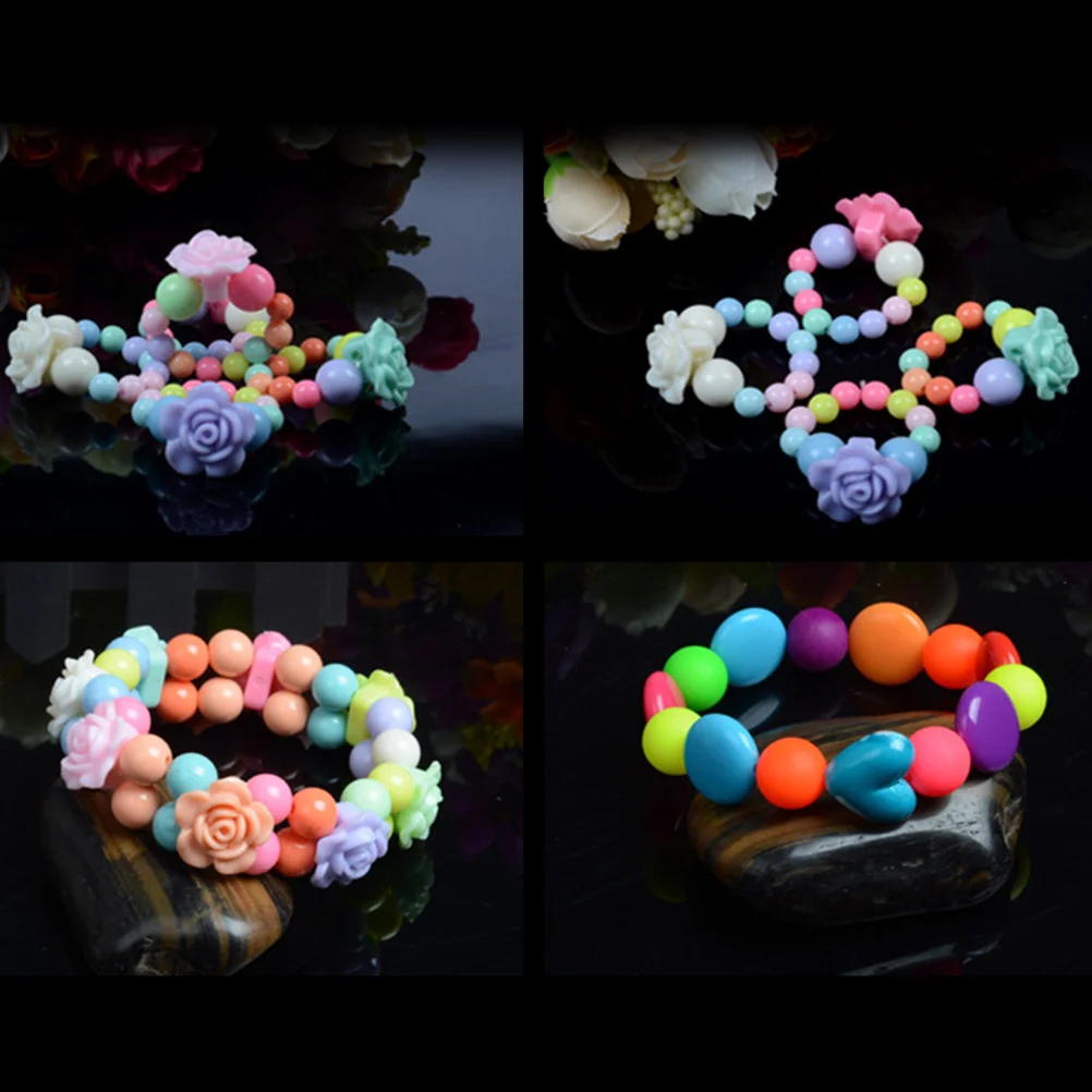 Colorful Acrylic Beads Set Lattices for Children DIY Jewelry Bracelet Necklace Making Crafts Kids Beads for Jewelry