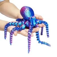 3D Printed Octopus Figurine with Flexible Joints For Home Office Desk Decor Mysterious Realistic Octopus Figurine Toy