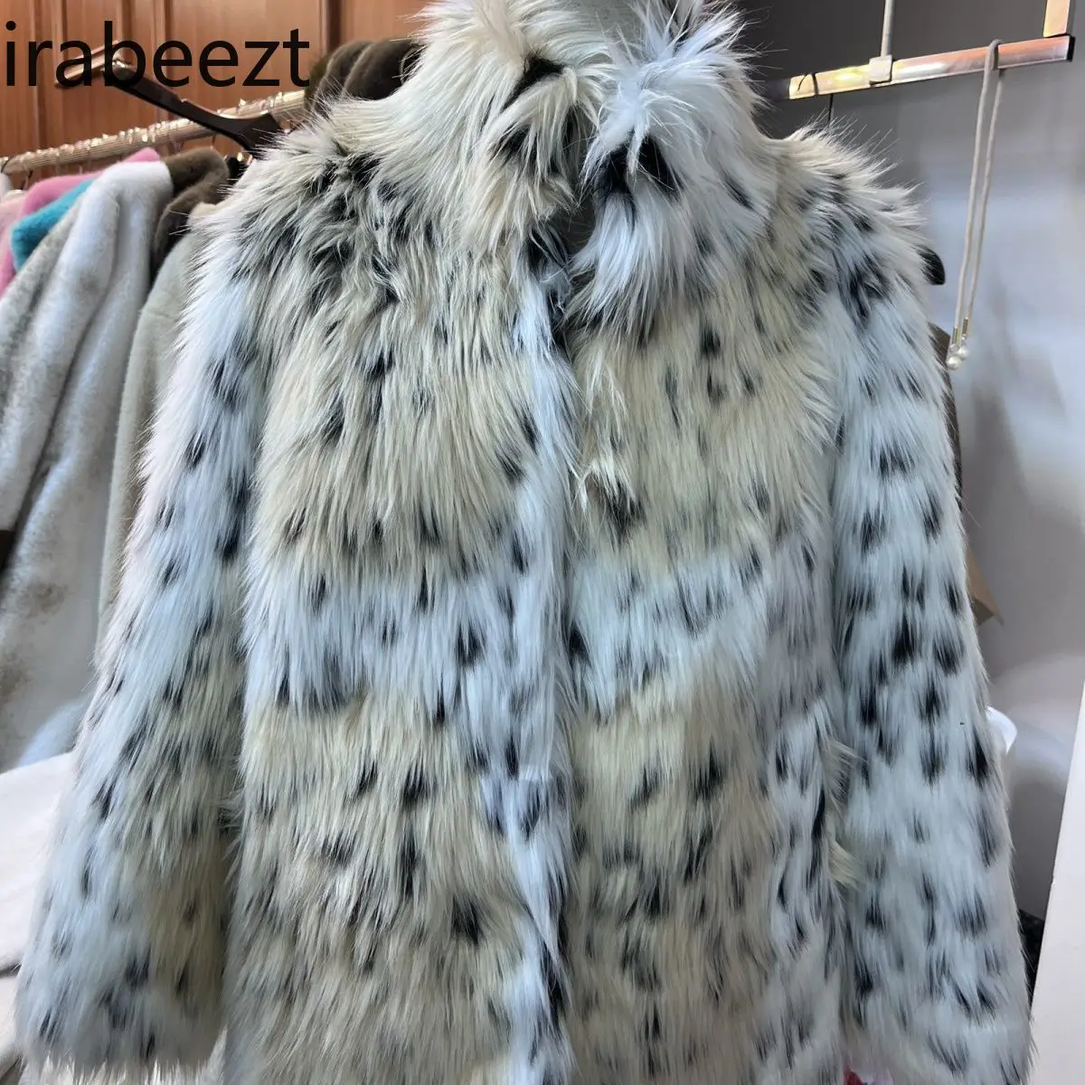 2024 new imitation skin spot winter thick warm loose fur coat leopard print Mainland China fashion winter jacket women