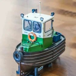 1/22 RC Tugboat Model Kit Mini Q Version Tugboat Model Toy Gift DIY Hand-assembled Boat Model Kit 3D Printed Yacht