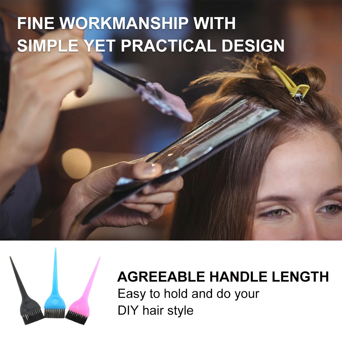 

6 Pcs Hair Coloring Brush Handle Lightweight Professional Hairdressing Accessories Multi Functional Tinting Tool
