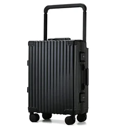 Aluminum Frame Rolling Luggage Travel Suitcase New Design Wide Pull Rod Trunk Large Capacity Case Unisex Carrier Travel Bag