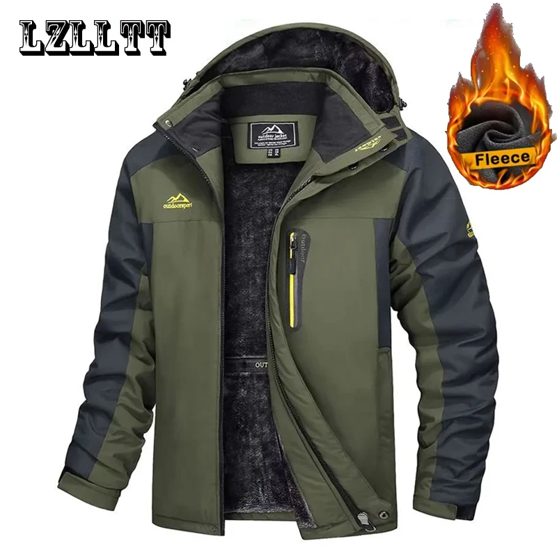 

Winter Men Warm Outdoor Jackets Coats Men Waterproof Thick Fleece Jackets Men Outwear Casual Windproof Parkas Jacket Male LZLLTT