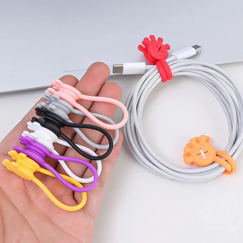 Magnetic Cable Ties Reusable Cable Organizers Earbuds Cords USB Wire Management Keeper Wrap Ties Straps Fridge Magnets Home