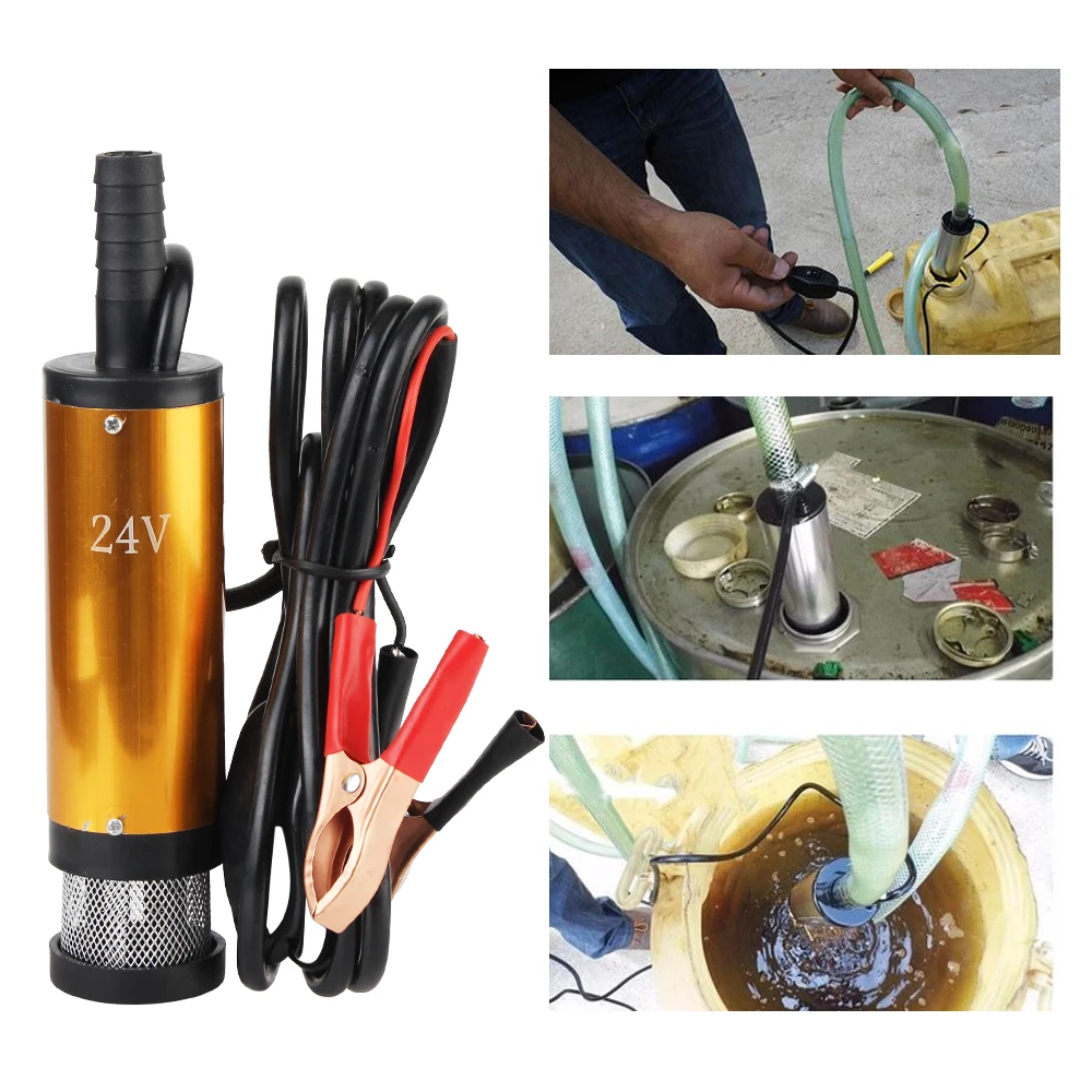 

For Pumping Diesel Oil Water Submersible Aluminum Alloy Shell 12L/min Mini 12V/24V Car Electric DC Refueling Pump Fuel Transfer