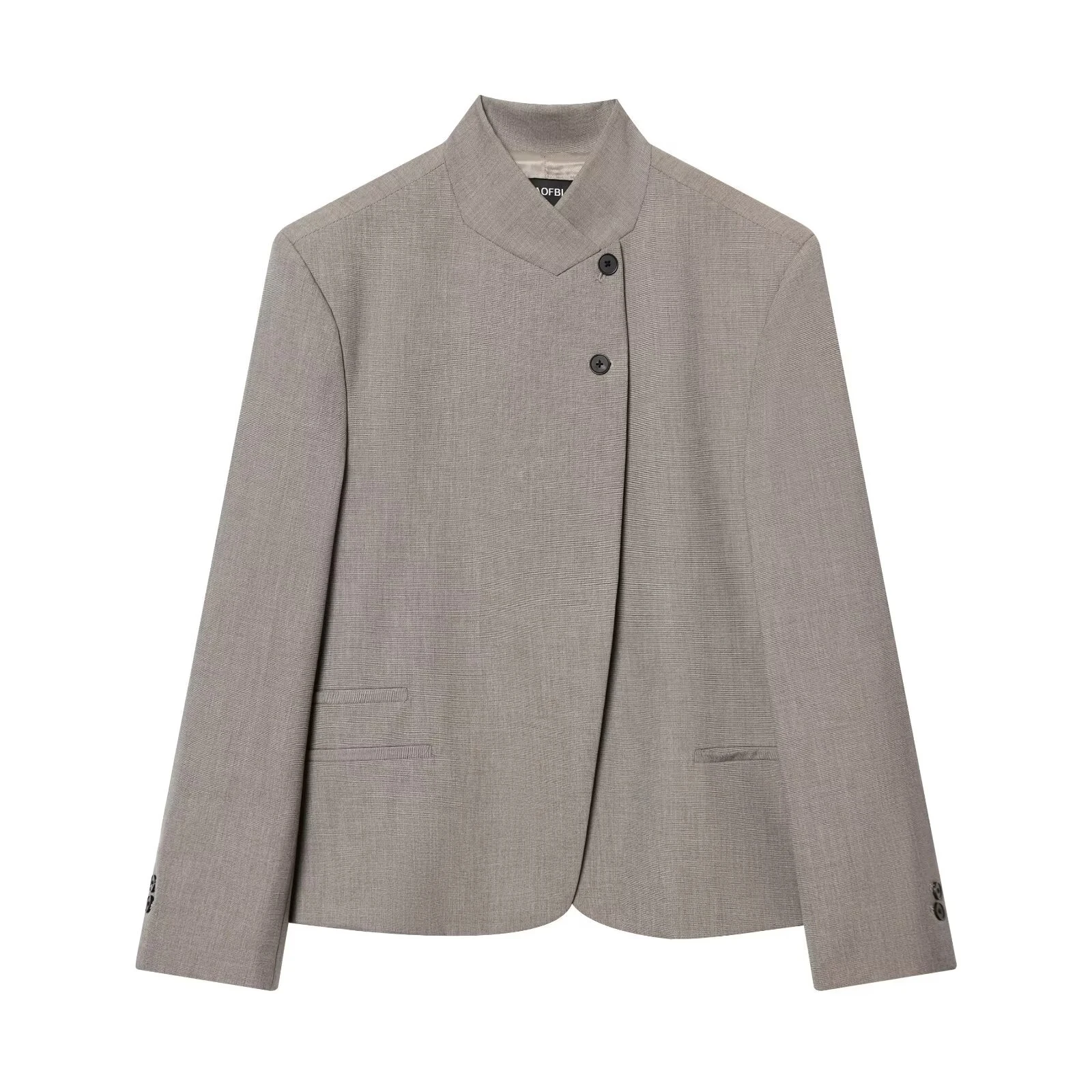 Neue Frühjahr/Sommer-Kollektion: Hochwertige Damen-Businessjacke mit Langen Ärmeln und Hohem Kragen, Anzugjacke