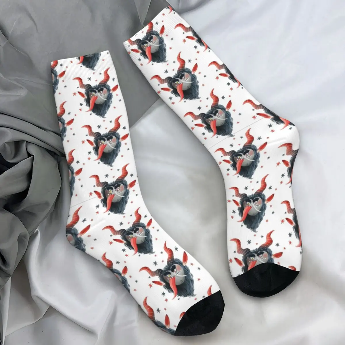 Beatings Krampus Stockings Christmas Horror Comedy Custom Funny Socks Winter Non Skid Socks Men's Running Soft Socks