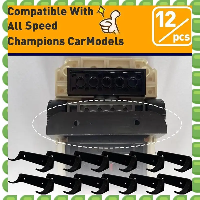 A04V 12Pcs Wall Mount Car Model Display Holder Vertical Car Toy Storage Rack For Speed Champion Series