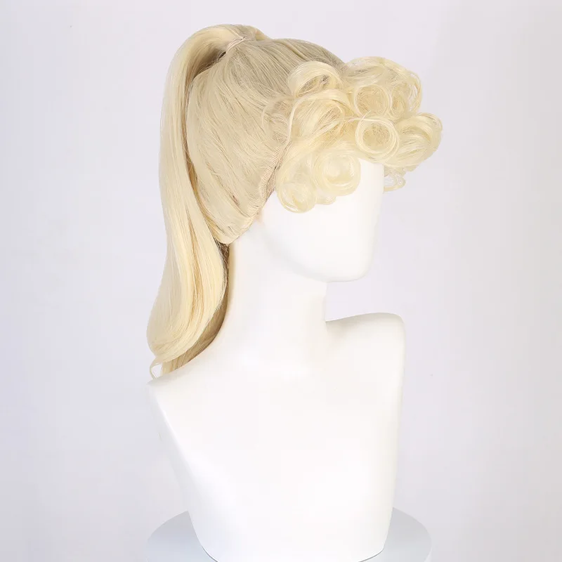 Long Wavy Blonde Synthetic Wig with Bangs Natural Looking Heat Resistant Fiber Hair for Daily Party Cosplay