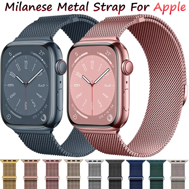 Milanese-Armband für Apple Watch Ultra 3 49mm 11 10 9 8 7 46mm 42mm 45/41mm Metallisches Magnetisches Langlebiges Armband iWatch 6 5 4 SE 44/40mm