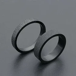 3mm 5mm Woman Men's Couple Black Titanium Ring Matte Finished Finger Ring Jewelry for Male Wedding Bands Gift