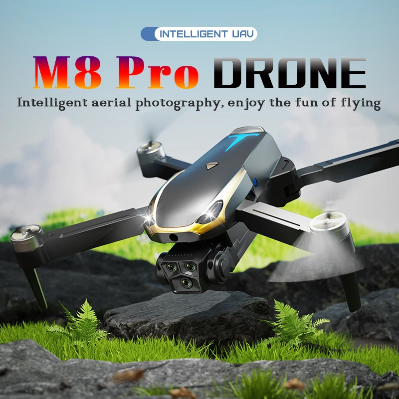 2025 M8 Pro Drone with 2 Batteries, HD Camera, Brushless Motor, Intelligent Obstacle Avoidance, Optical Flow Positioning