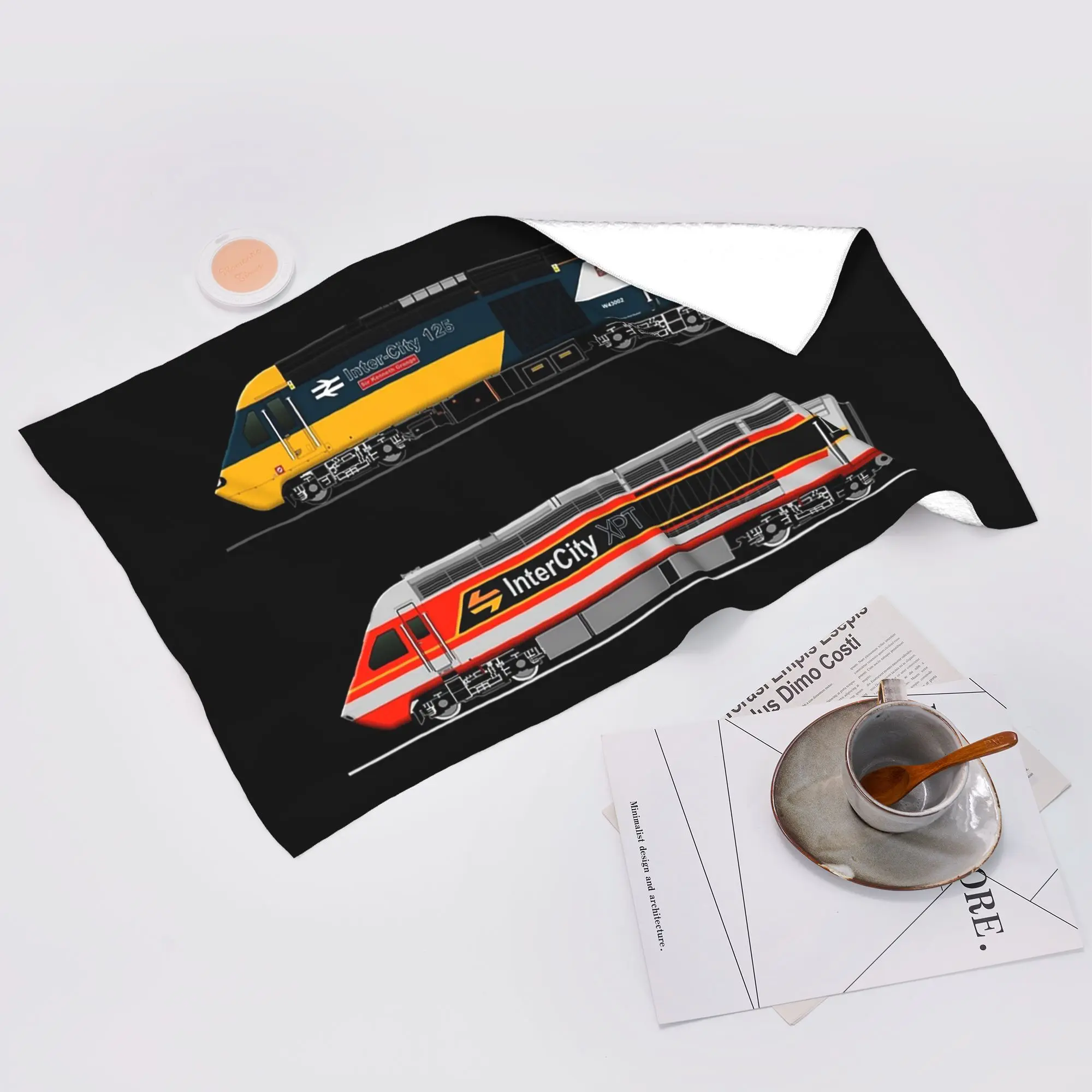 Custom INTERCITY TRAINS Soft Face Towel Quick Dry Pool Bath Cotton Towels Absorbent