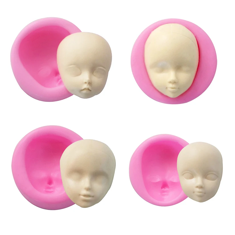 Baby Face Head Silicone Sugarcraft Cupcake Baking Mold Keychains Mold Fondant Cake Decorating Tools