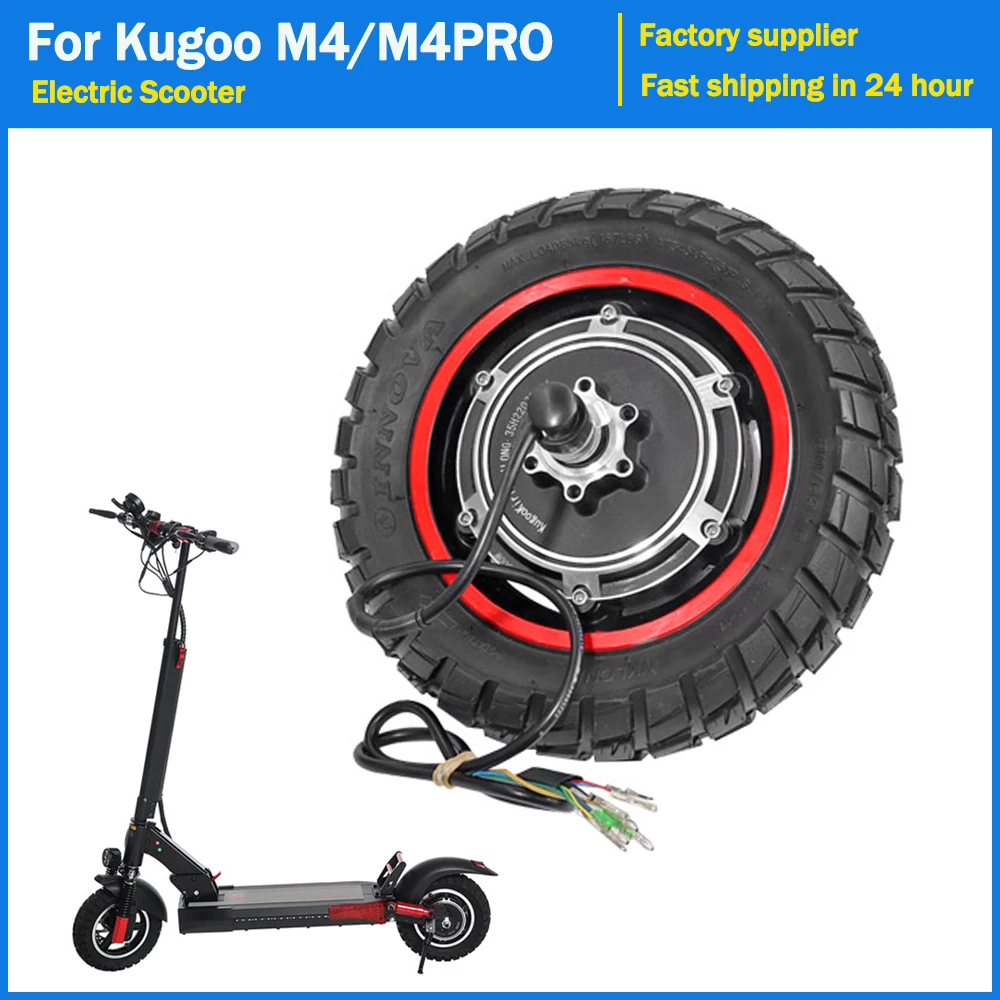 48V 500W 10 Inch High Quality Wheel Motor Brushless Hub Motor With 80/65-6 Outer Tire for Kugoo M4/M4PRO Electric Scooter Parts