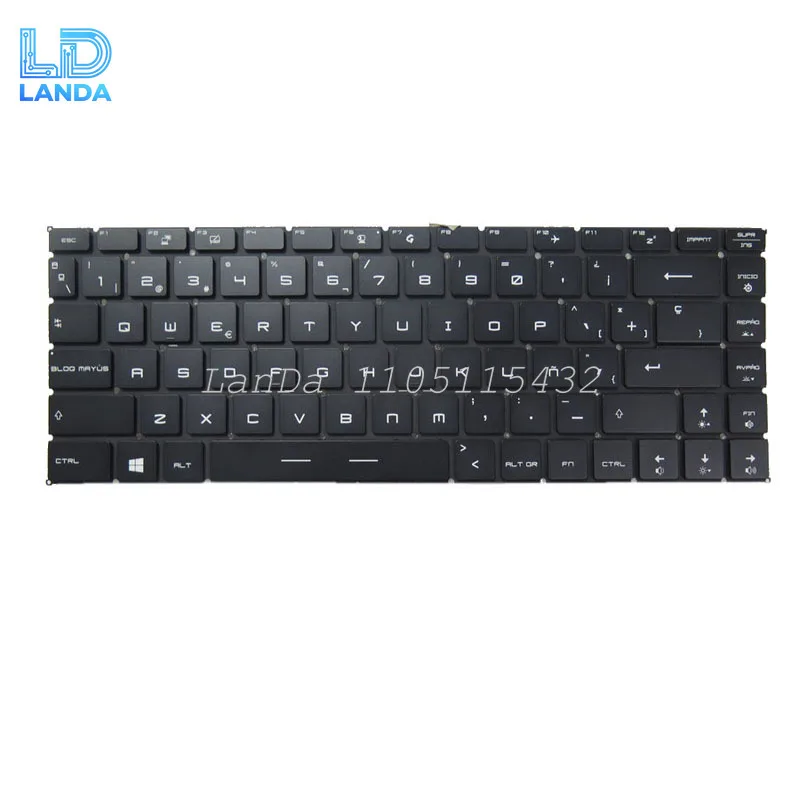 

Laptop Monochrome Backlit Keyboard For MSI GS65 8SE 8SF 8SG 9SD 9SE 9SF 9SG MS-16Q1 Spanish SP Black New