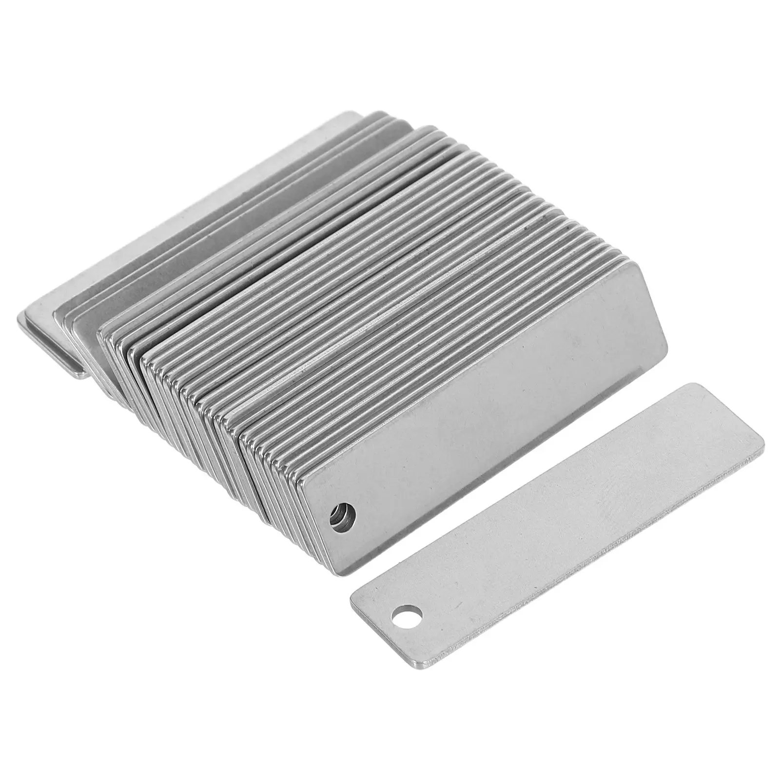 30pcs Stainless Steel Blank Tags Rectangle Metal Stamping Blanks For Jewelry Making Pet Id Engraving Diy Craft Labeling Outdoor view 6