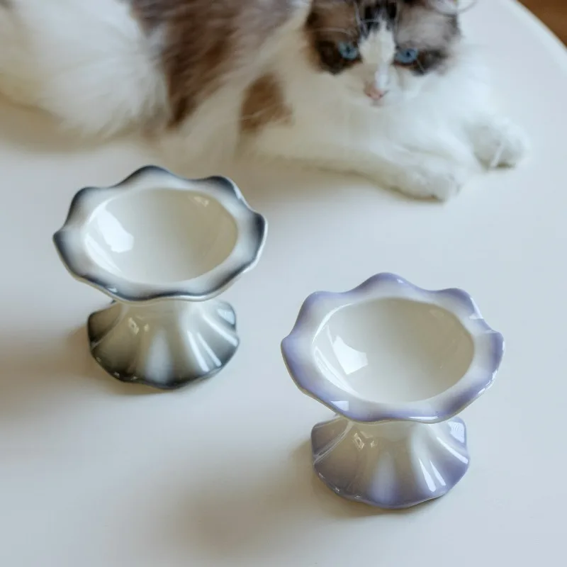 

Высококачественная керамическая миска для домашних животных с высокими ногами и защитой от пролива, миска для кошек и собак, миска для питья, товары для домашних животных, аксессуары для котят и щенков