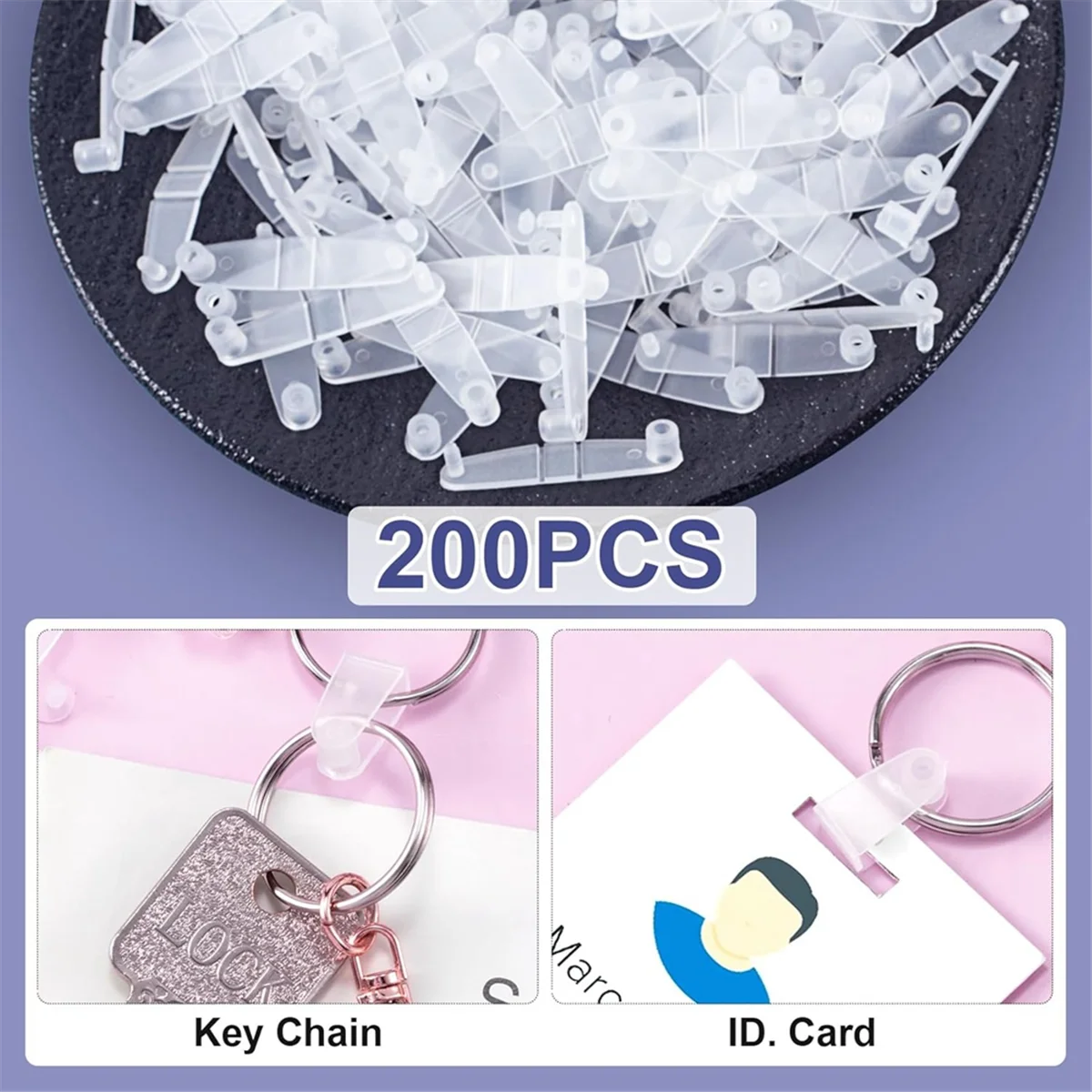 Sales 200 Pcs Plastic Keychain Clips, Acrylic Keychain Connector, Clear Keychain Clips for Crafts, Keychain Attachment